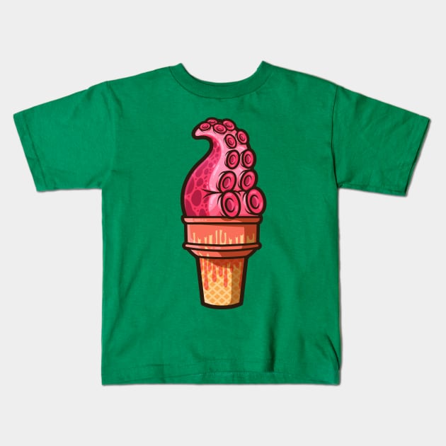 Tentacle Treat (pink ink) Kids T-Shirt by JenniferSmith